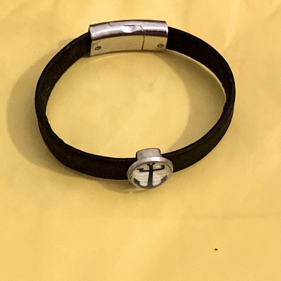 Handmade Genuine Cork Bracelet with Anchor Charm - Picture 1 of 4